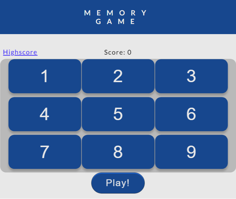 Image of the memory game
